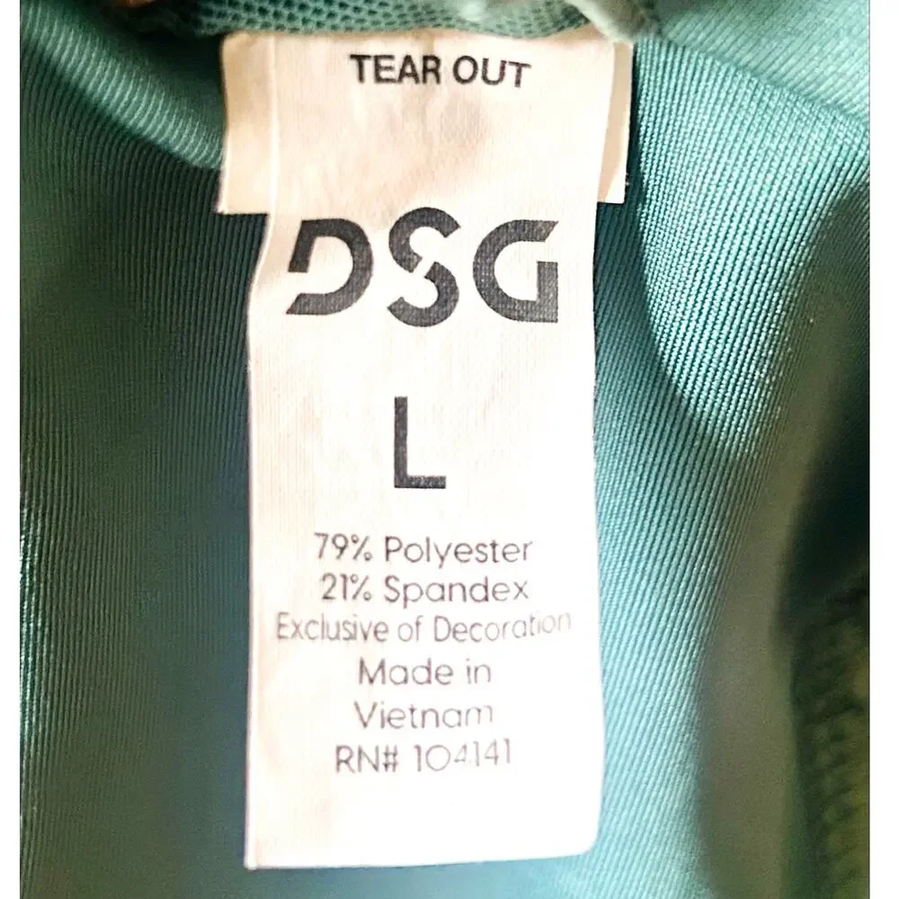DSG Strappy Sports Bra Large Green Low Impact Athleisure Yoga Activewear